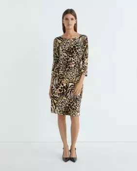 Женское платье с рукавами 3/4 с принтом Zermatt, черный