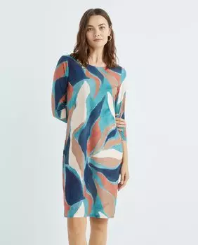 Женское платье с рукавами 3/4 с принтом Zermatt, мультиколор