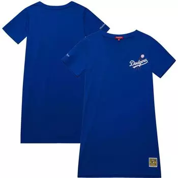 Женское платье с v-образным вырезом Mitchell & Ness Royal Los Angeles Dodgers Cooperstown Collection