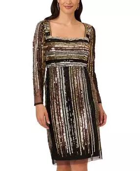 Женское платье с вырезом на спине и пайетками Adrianna Papell, черный