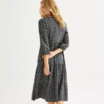 Женское платье Sonoma Goods For Life с рукавами 3/4 и пуговицами спереди Sonoma Goods For Life