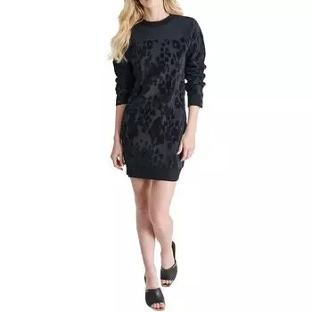 Женское платье-свитер из полиэстера DKNY, черный