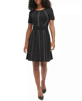 Женское платье-свитер трапециевидного силуэта KARL LAGERFELD PARIS, черный