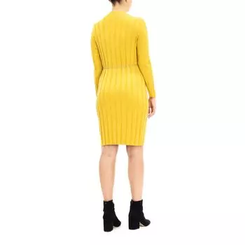 Женское платье-свитер в рубчик с воротником-стойкой Nina Leonard Nina Leonard