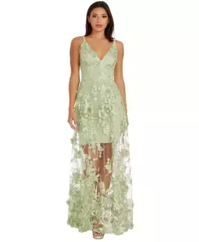 Женское платье Sydney Lace с цветочными аппликациями Dress the Population, зеленый