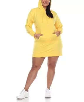 Женское платье-толстовка с капюшоном больших размеров White Mark