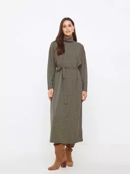 Женское платье трапециевидной формы с длинным рукавом и воротником-стойкой LCWAIKIKI Classic