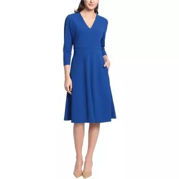 Женское платье-трапеция длиной до колена с защипами Maggy London, цвет princess blue