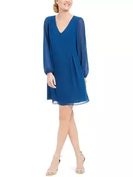 Женское платье-трапеция длиной до колена с бантом на спине INC, цвет poseidon