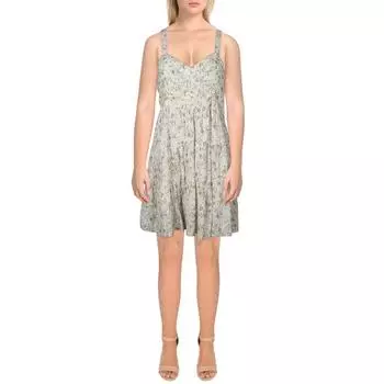 Женское платье-трапеция с цветочным принтом и вырезом в форме сердца Lucky Brand, слоновая кость