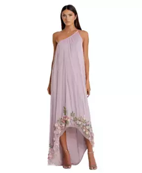 Женское платье-трапеция с одним плечом, декорированное, асимметричное Mac Duggal, фиолетовый