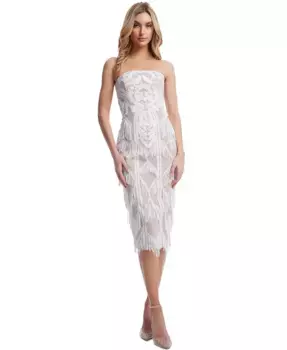 Женское платье Viviana с пайетками и бахромой Dress the Population, белый