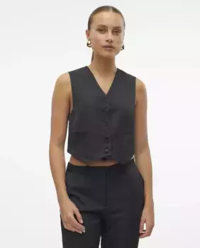 Женское платье-жилет на пуговицах Vero Moda, черный