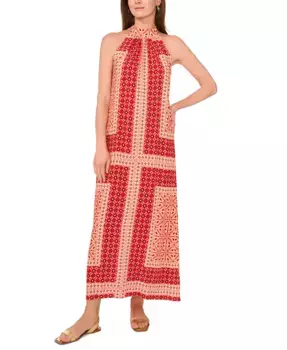 Женское плиссированное бесшовное макси-платье на бретелях Vince Camuto, красный