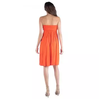 Женское плиссированное мини-платье без бретелек 24seven Comfort Apparel с завышенной талией 24Seven Comfort Apparel, розовый