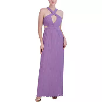 Женское плиссированное платье-халтер полной длины BCBGMAXAZRIA, цвет orchid