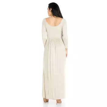 Женское плиссированное платье макси с завышенной талией и длинными рукавами 24seven Comfort Apparel 24Seven Comfort Apparel, фиолетовый