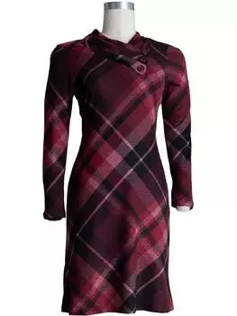 Женское плиссированное платье миди с отделкой пуговицами Connected Apparel, цвет wine