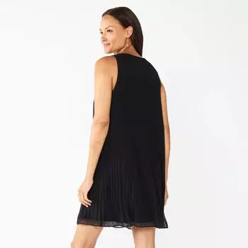 Женское плиссированное платье прямого кроя с v-образным вырезом Nine West Nine West