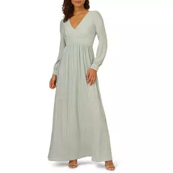 Женское плиссированное вечернее платье с V-образным вырезом Adrianna Papell