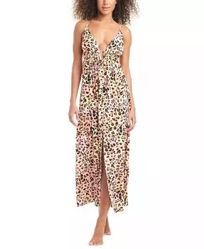 Женское пляжное платье макси с животным принтом Bar III, мультиколор