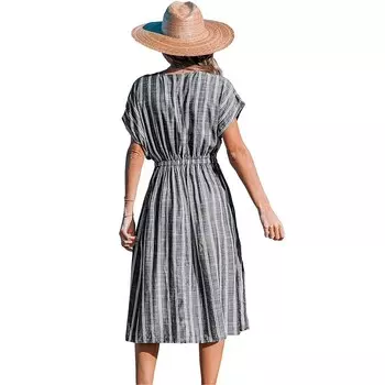 Женское пляжное платье в полоску CUPSHE Shoreline, серый