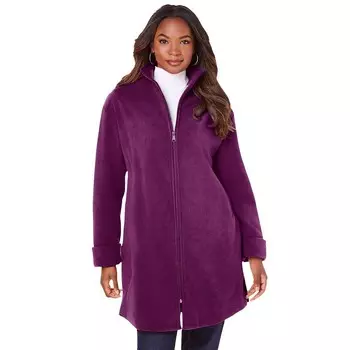 Женское плюшевое флисовое пальто для вождения Roaman больших размеров для миниатюрных размеров Roaman's, цвет Dark Berry