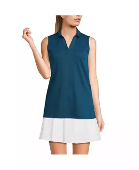 Женское поло из пике Performance Lands' End, синий