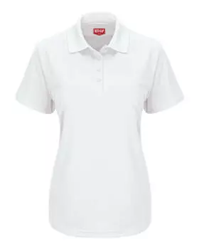 Женское поло с коротким рукавом из трикотажного материала без карманов Core Red Kap, белый