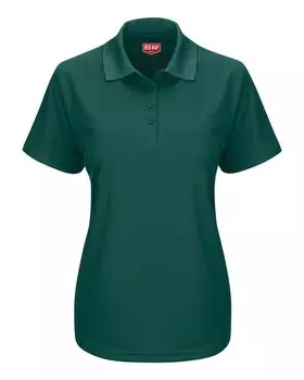 Женское поло с коротким рукавом из трикотажного материала без карманов Core Red Kap, цвет hunter green