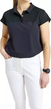 Женское поло свободного кроя Becky Cupsleeve черного цвета Abacus Sportswear US