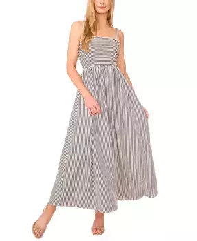 Женское полосатое макси-платье со сборкой Smocked CeCe, мультиколор