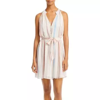 Женское полосатое мини-платье с бретелью через шею Bella Dahl, цвет desert horizon