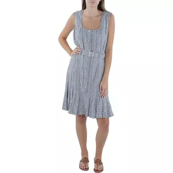 Женское полосатое платье миди на пуговицах Nanette Nanette Lepore, цвет Blue/White Stripe