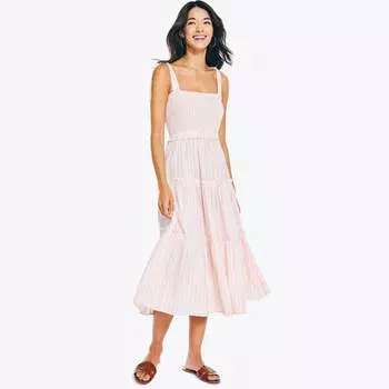 Женское полосатое платье Nautica со сборками, цвет rose smoke