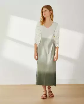 Женское полосатое трикотажное платье с принтом тай-дай Southern Cotton, зеленый