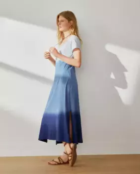 Женское полосатое трикотажное платье с принтом тай-дай Southern Cotton, синий