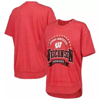 Женское пончо Pressbox Heather Red Wisconsin Badgers, винтажная футболка с надписью «Капитан»