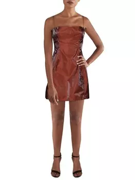 Женское праздничное мини-платье с расклешенной юбкой для юниоров Danielle Bernstein, цвет Warm Brown