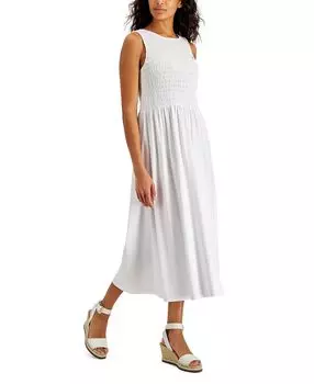 Женское присборенное платье без рукавов Tommy Hilfiger, белый