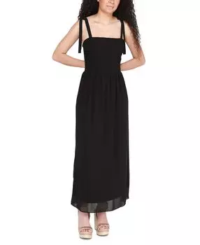 Женское присборенное платье макси с завязками на бретелях Black Tape, белый