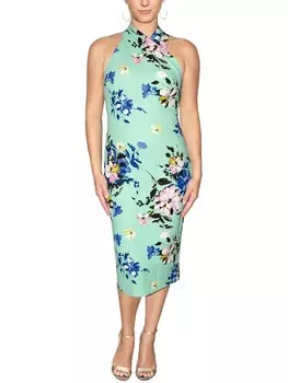 Женское приталенное платье миди с высоким воротником Rachel Rachel Roy, цвет Light Blue Floral