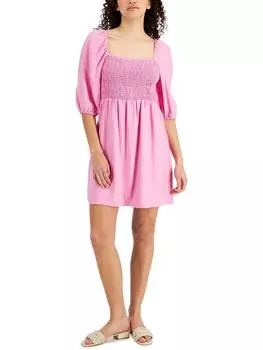 Женское приталенное платье с квадратным вырезом и расклешенной юбкой Bar III, цвет havana pink