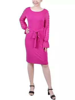 Женское прозрачное мини-платье-футляр Petites NY Collection, цвет fuchsia red