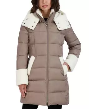 Женское пуховое пальто с капюшоном и флисовой отделкой Tahari