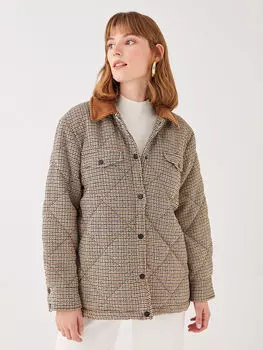 Женское пуховое пальто с воротником-рубашкой и длинным рукавом LCWAIKIKI Classic