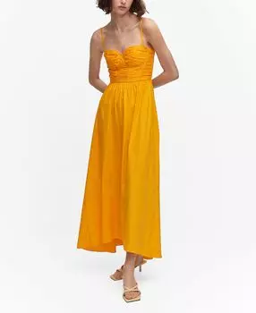 Женское расклешенное корсетное платье MANGO