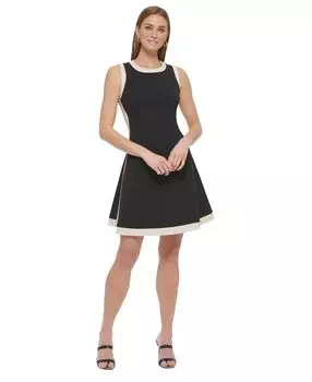 Женское расклешенное мини-платье с цветными блоками DKNY