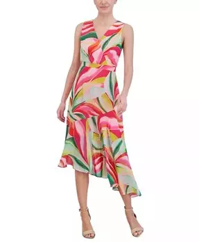 Женское расклешенное платье без рукавов с v-образным вырезом Jessica Howard, мультиколор