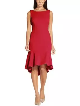 Женское расклешенное платье длиной до колена металлик Adrianna Papell, цвет True Red